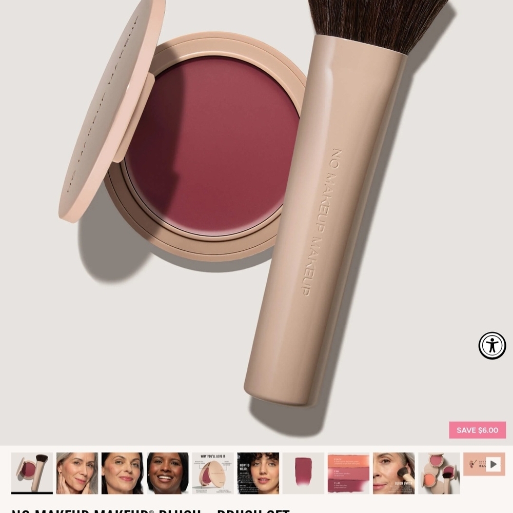 ⚠️SALE⚠️No Makeup Makeup Blush & and Lip with Brush Duo - Picture 4 of 7